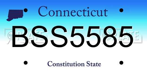 BSS5585 Connecticut License Plate