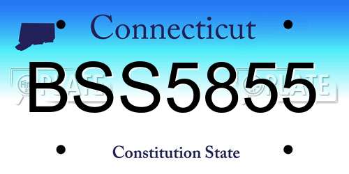 BSS5855 Connecticut License Plate