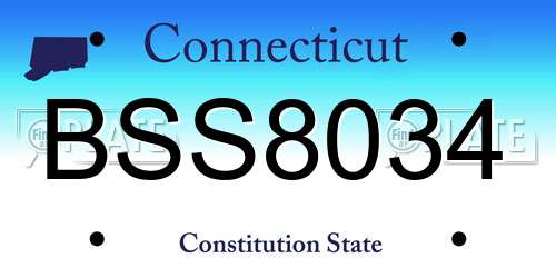 BSS8034 Connecticut License Plate