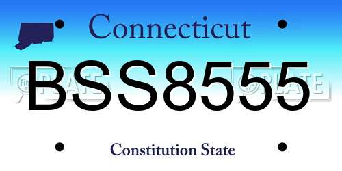 BSS8555 Connecticut License Plate