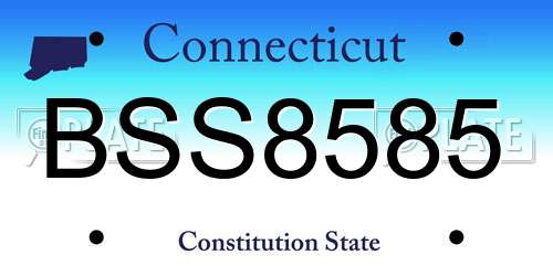 BSS8585 Connecticut License Plate