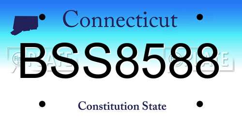 BSS8588 Connecticut License Plate