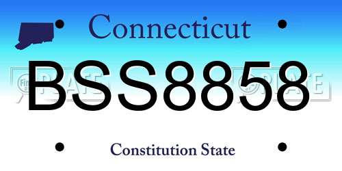BSS8858 Connecticut License Plate