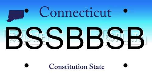 BSSBBSB Connecticut License Plate