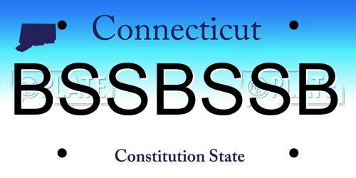 BSSBSSB Connecticut License Plate