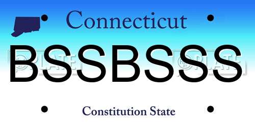 BSSBSSS Connecticut License Plate
