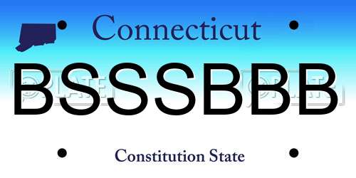 BSSSBBB Connecticut License Plate