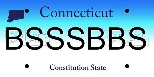 BSSSBBS Connecticut License Plate