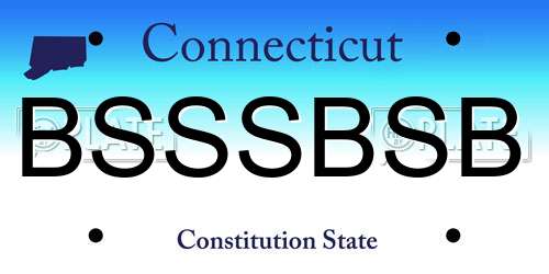 BSSSBSB Connecticut License Plate