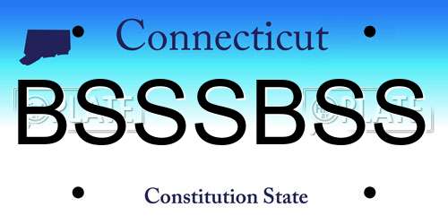 BSSSBSS Connecticut License Plate