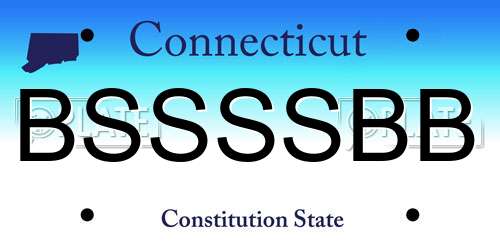 BSSSSBB Connecticut License Plate
