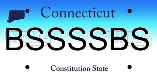 BSSSSBS Connecticut License Plate