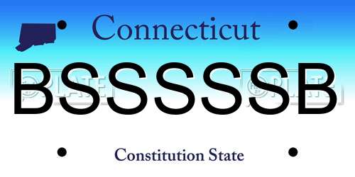 BSSSSSB Connecticut License Plate