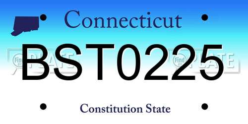 BST0225 Connecticut License Plate