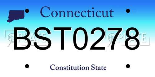 BST0278 Connecticut License Plate