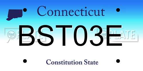BST03E Connecticut License Plate