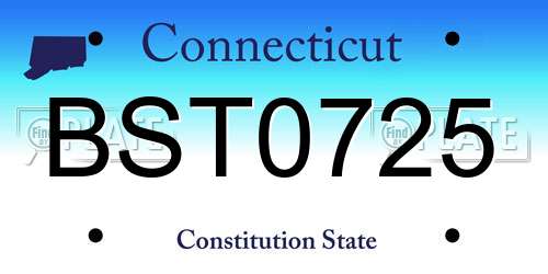 BST0725 Connecticut License Plate