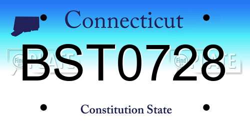 BST0728 Connecticut License Plate