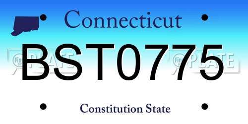 BST0775 Connecticut License Plate