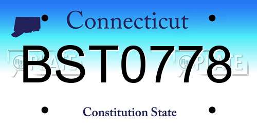 BST0778 Connecticut License Plate