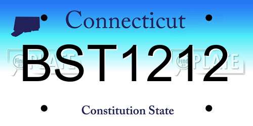 BST1212 Connecticut License Plate