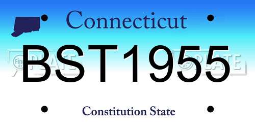 BST1955 Connecticut License Plate