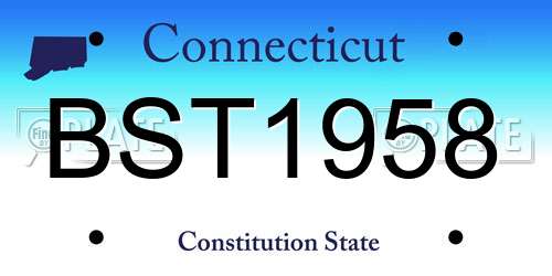 BST1958 Connecticut License Plate