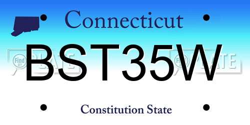 BST35W Connecticut License Plate