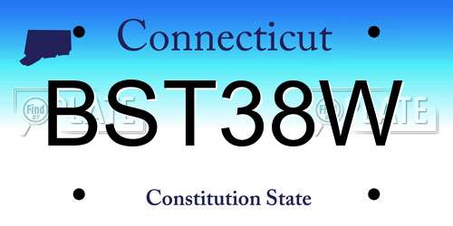 BST38W Connecticut License Plate