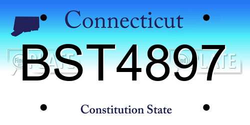 BST4897 Connecticut License Plate
