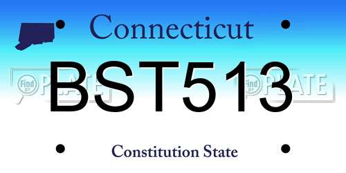 BST513 Connecticut License Plate