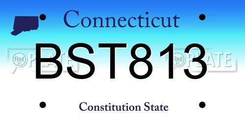 BST813 Connecticut License Plate