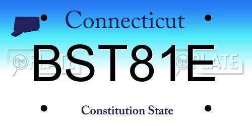 BST81E Connecticut License Plate