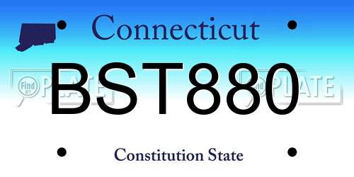 BST880 Connecticut License Plate