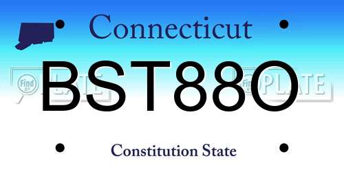 BST88O Connecticut License Plate