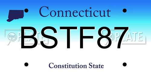 BSTF87 Connecticut License Plate