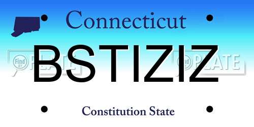 BSTIZIZ Connecticut License Plate