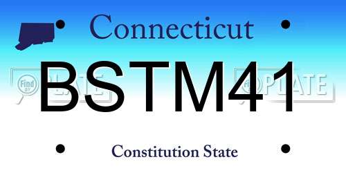 BSTM41 Connecticut License Plate