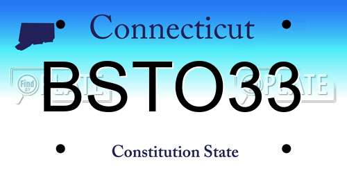 BSTO33 Connecticut License Plate