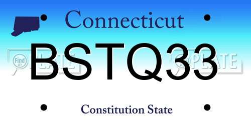 BSTQ33 Connecticut License Plate