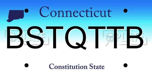 BSTQTTB Connecticut License Plate
