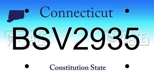 BSV2935 Connecticut License Plate