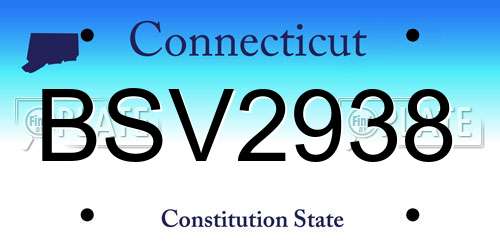 BSV2938 Connecticut License Plate
