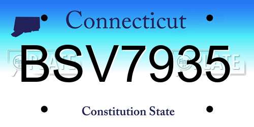 BSV7935 Connecticut License Plate