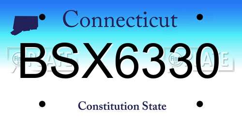 BSX6330 Connecticut License Plate