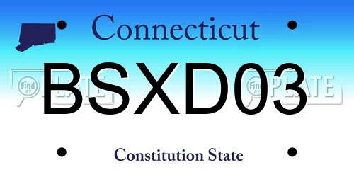 BSXD03 Connecticut License Plate