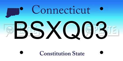 BSXQ03 Connecticut License Plate
