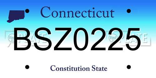 BSZ0225 Connecticut License Plate