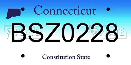 BSZ0228 Connecticut License Plate