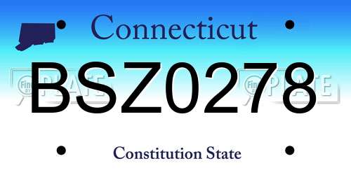 BSZ0278 Connecticut License Plate